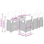 9-tlg. Garten-Bistro-Set mit Kissen Schwarz Poly Rattan