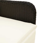 3-tlg. Garten-Bistro-Set mit Kissen Schwarz Poly Rattan