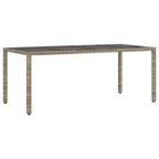 9-tlg. Garten-Bistro-Set mit Kissen Grau Poly Rattan
