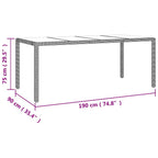 7-tlg. Garten-Bistro-Set mit Kissen Braun Poly Rattan