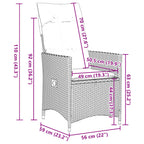 9-tlg. Garten-Bistro-Set mit Kissen Schwarz Poly Rattan