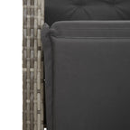 11-tlg. Garten-Bistro-Set mit Kissen Grau Poly Rattan