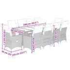 11-tlg. Garten-Bistro-Set mit Kissen Braun Poly Rattan