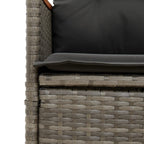 11-tlg. Garten-Bistro-Set mit Kissen Grau Poly Rattan