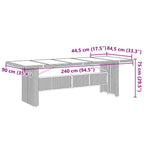 9-tlg. Garten-Bistro-Set mit Kissen Schwarz Poly Rattan