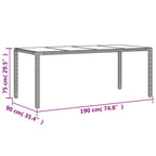 9-tlg. Garten-Essgruppe mit Kissen Hellgrau Poly Rattan & Glas
