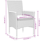7-tlg. Garten-Essgruppe mit Kissen Beige Poly Rattan Akazie