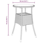 3-tlg. Garten-Essgruppe mit Kissen Schwarz Poly Rattan Akazie