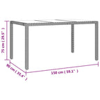 7-tlg. Garten-Essgruppe mit Kissen Schwarz Poly Rattan
