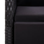 7-tlg. Garten-Essgruppe mit Kissen Schwarz Poly Rattan