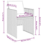 5-teiliges Garten-Ess-Set mit Kissen, grau, Polyrattan