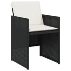 11-tlg. Garten-Essgruppe mit Kissen Schwarz Poly Rattan
