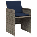 15-teiliges Garten-Ess-Set mit Kissen, grau, Polyrattan