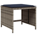 15-teiliges Garten-Ess-Set mit Kissen, grau, Polyrattan