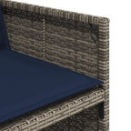 17-teiliges Garten-Ess-Set mit Kissen, grau, Polyrattan