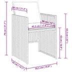 9-tlg. Garten-Essgruppe mit Kissen Schwarz Poly Rattan