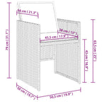 11-tlg. Garten-Essgruppe mit Kissen Hellgrau Poly Rattan