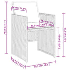 13-tlg. Garten-Essgruppe mit Kissen Schwarz Poly Rattan