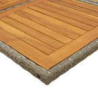 5-teiliges Garten-Ess-Set mit Kissen, grau, Polyrattan