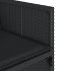 9-tlg. Garten-Essgruppe mit Kissen Schwarz Poly Rattan