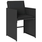 11-tlg. Garten-Essgruppe mit Kissen Schwarz Poly Rattan