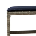 9-teiliges Garten-Ess-Set mit Kissen, grau, Polyrattan