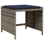 11-teiliges Garten-Ess-Set mit Kissen, grau, Polyrattan