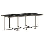 13-teiliges Garten-Ess-Set mit Kissen, grau, Polyrattan