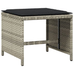 17-tlg. Garten-Essgruppe mit Kissen Hellgrau Poly Rattan