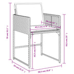 5-tlg. Garten-Essgruppe mit Kissen Grau Poly Rattan