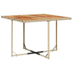 5-tlg. Garten-Essgruppe mit Kissen Beige Poly Rattan