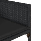 9-tlg. Garten-Essgruppe mit Kissen Schwarz Poly Rattan