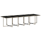 13-teiliges Garten-Ess-Set mit Kissen, grau, Polyrattan