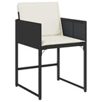 15-tlg. Garten-Essgruppe mit Kissen Schwarz Poly Rattan