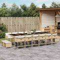 17-tlg. Garten-Essgruppe mit Kissen Beige Poly Rattan
