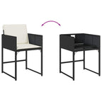 11-tlg. Garten-Essgruppe mit Kissen Schwarz Poly Rattan