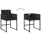 13-tlg. Garten-Essgruppe mit Kissen Schwarz Poly Rattan