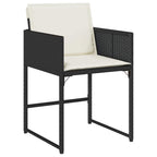13-tlg. Garten-Essgruppe mit Kissen Schwarz Poly Rattan