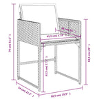 15-tlg. Garten-Essgruppe mit Kissen Grau Poly Rattan
