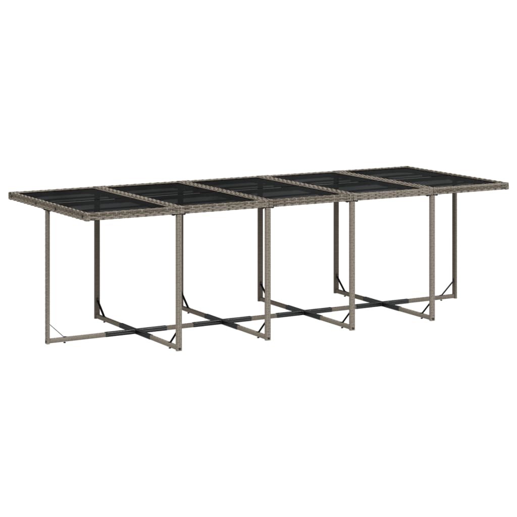 15-teiliges Garten-Ess-Set mit Kissen, grau, Polyrattan