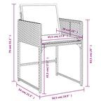 15-tlg. Garten-Essgruppe mit Kissen Grau Poly Rattan