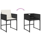 17-tlg. Garten-Essgruppe mit Kissen Schwarz Poly Rattan