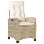4-tlg. Garten-Essgruppe mit Kissen Beige Poly Rattan