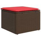 7-teiliges Gartensofa-Set mit Kissen, braun, Polyrattan