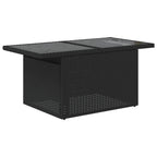 8-tlg. Garten-Sofagarnitur mit Kissen Schwarz Poly Rattan