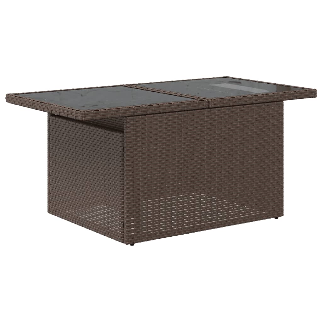 8-teiliges Gartensofa-Set mit Kissen, braun, Polyrattan