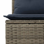 8-teiliges Gartensofa-Set mit Kissen, grau, Polyrattan