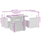 5-tlg. Garten-Sofagarnitur mit Kissen Schwarz Poly Rattan