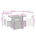 5-tlg. Garten-Sofagarnitur mit Kissen Schwarz Poly Rattan
