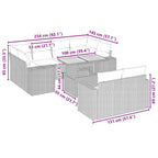 11-tlg. Garten-Sofagarnitur mit Kissen Beige Poly Rattan